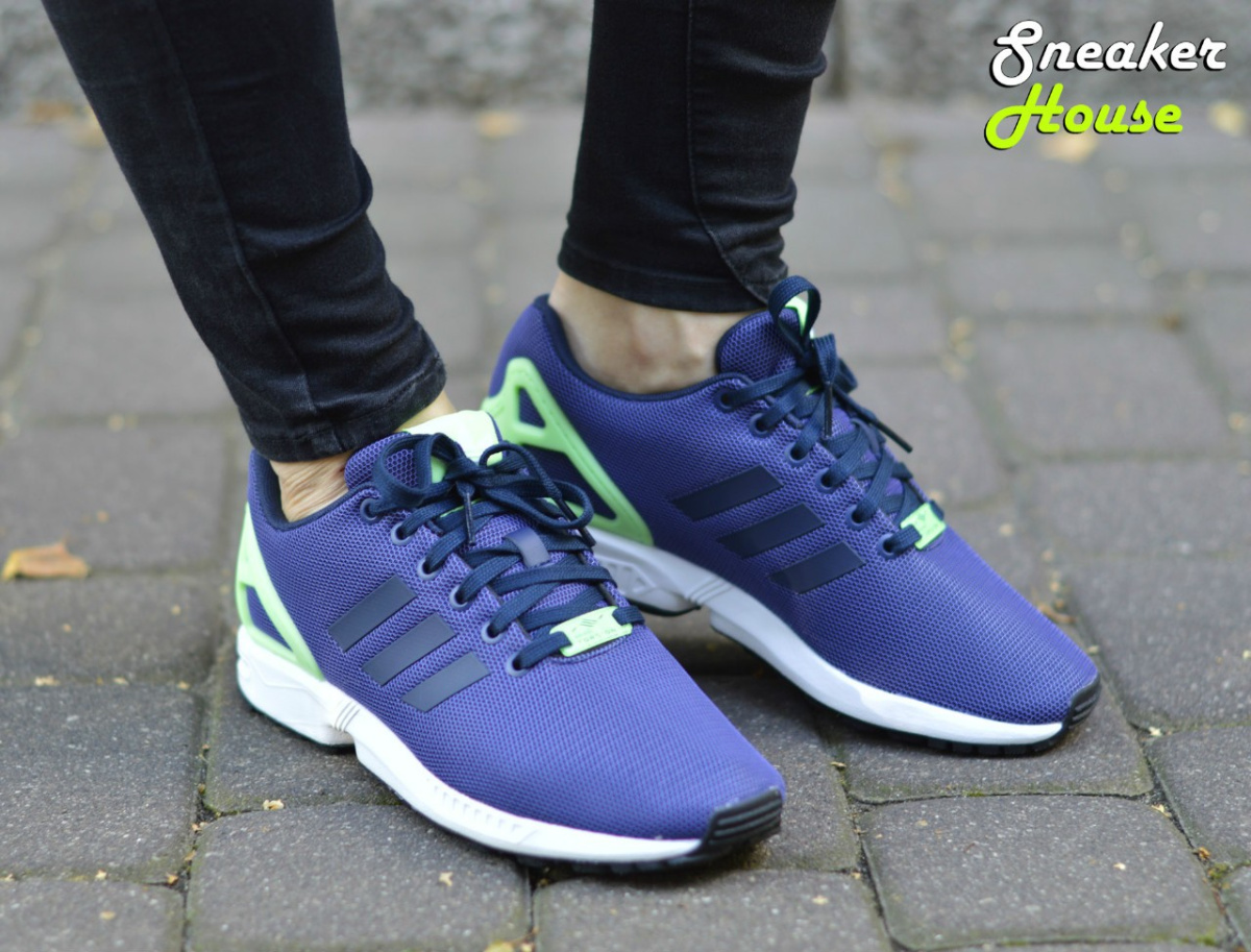 Adidas Zx Flux Breathable Running Shoes Green Mens Casual Black Nice Shop